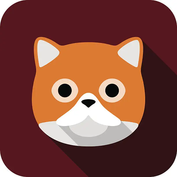 Vector illustration of cat face flat icon