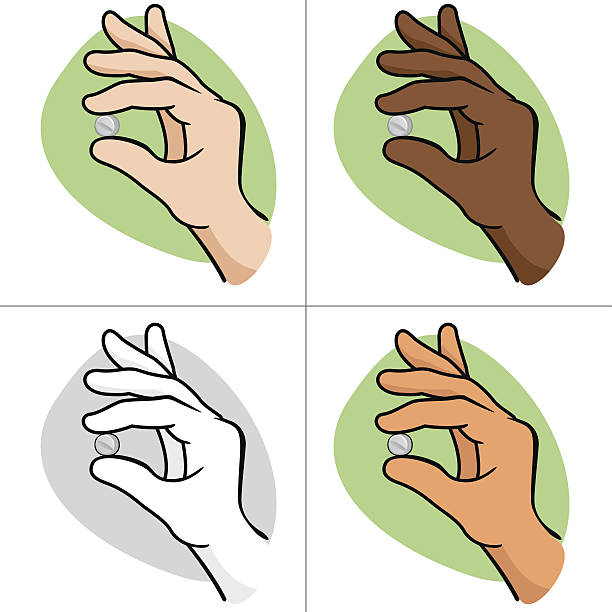 illustrazioni stock, clip art, cartoni animati e icone di tendenza di primo piano di una mano che tiene una pillola etnico - herbal medicine recovery herb human hand
