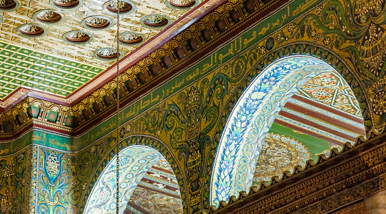 The interior of Hassan II Mosque in Casablanca, Morocco