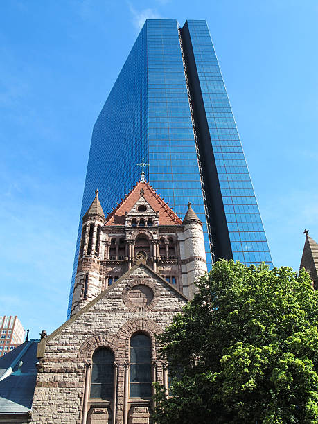 트리니티의 교회 및 욘 핸콕 타워와도 in boston, ma - boston church famous place john hancock tower 뉴스 사진 이미지