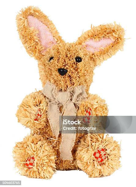 Easter Straw Rabbit Stock Photo - Download Image Now - Animal, April, Art And Craft