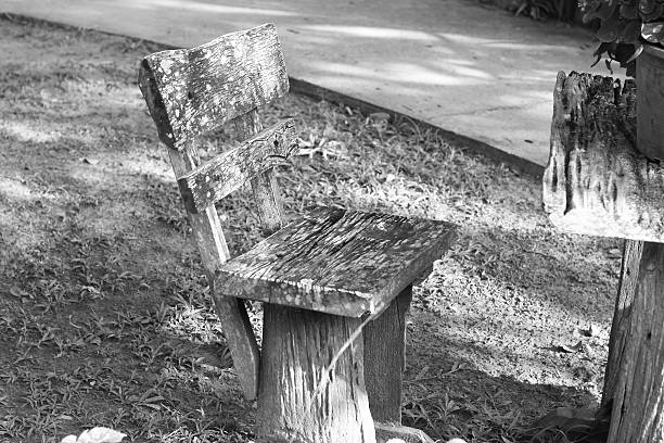 istock Bench chair in the garden 504604035