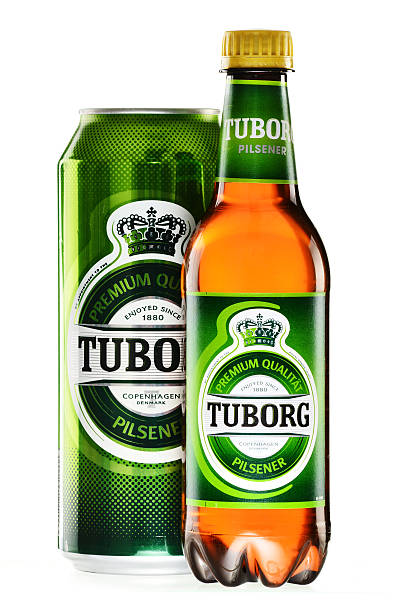 Bottle And Can Of Tuborg Beer Isolated On White Stock Photo