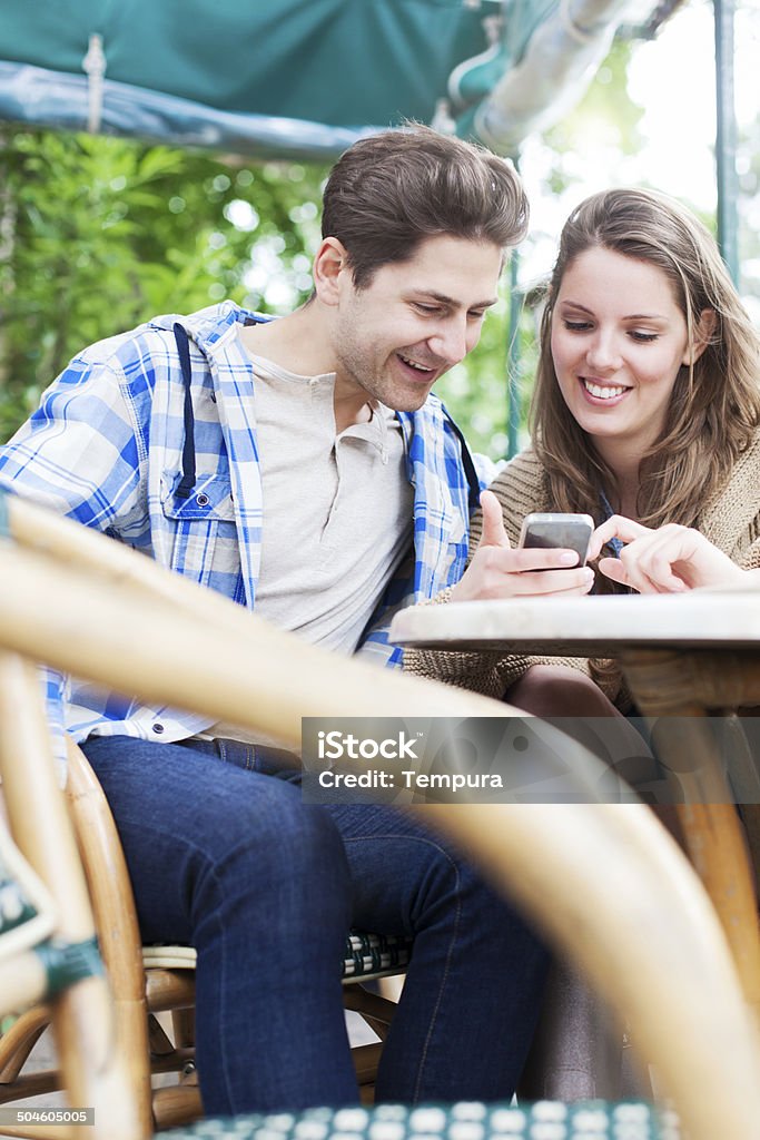 Couple enjoying a nice day at the forest. Young couple in love having time outdoors. More files of this series and models on port. Made with professional make-up. 20-29 Years Stock Photo