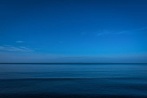 Calm ocean and dark in twilight