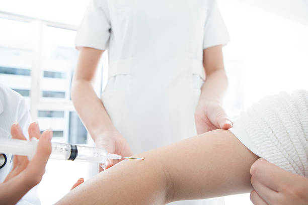 istock Men who undergo a hospital in vaccination 504605290