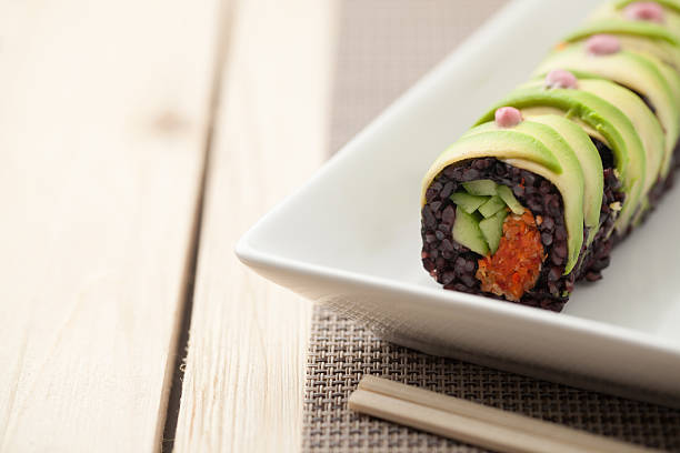 Vegan Quinoa California Roll Sushi. Horizontal