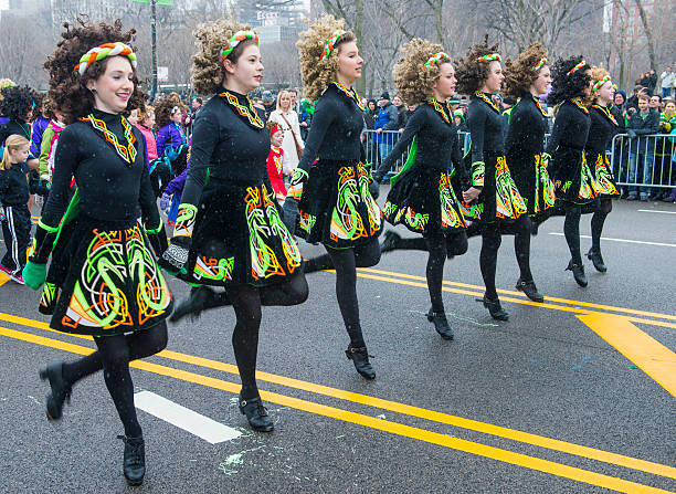 Chicago Saint Patrick parade Chicago , USA - March 16, 2013 :  Irish dancers participate at the annual Saint Patrick's Day Parade irish culture stock pictures, royalty-free photos & images