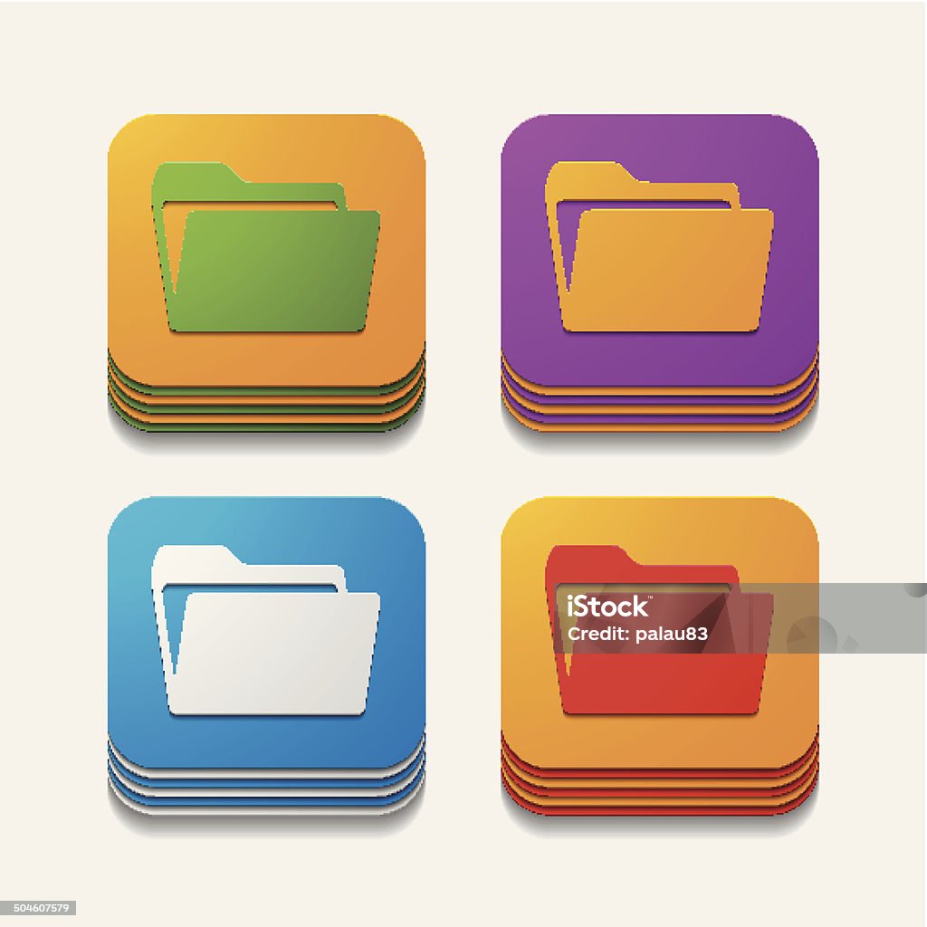 Folder Logo Square Square Button Folder Stock Illustration - Download Image Now - Archives ...