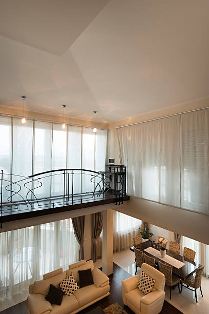 istock Interior of a luxury multilevel living room 504608238