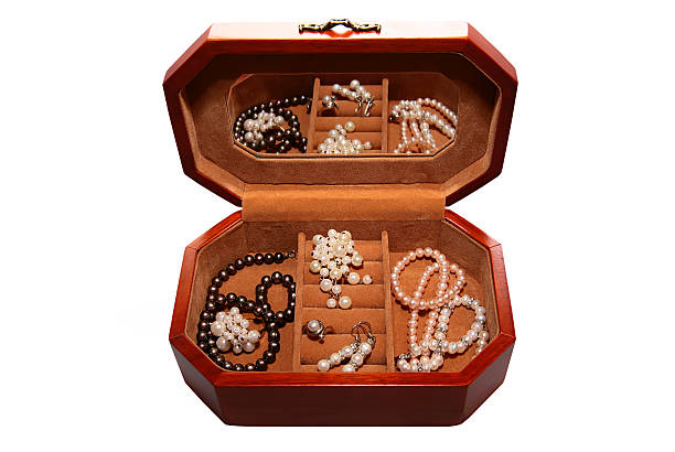 istock Box with jewels isolated on white background 504611278