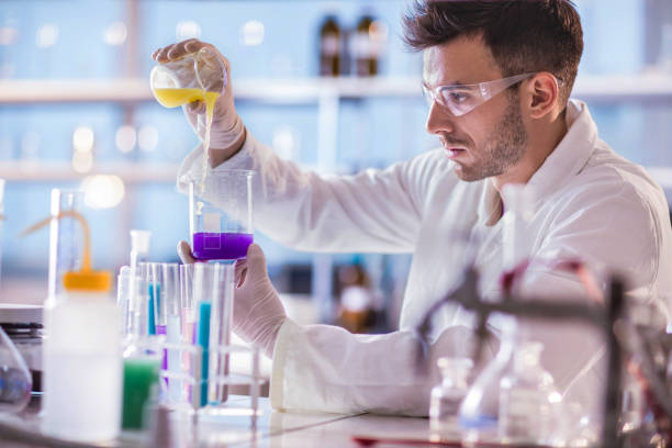 istock Young scientist working on scientific experiment with chemical substances. 504612334