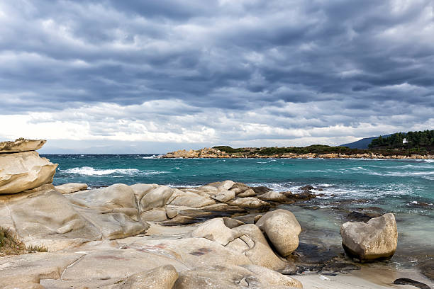 istock Paradise bay beach, untouched nature abstract archipelago in sea 504613876