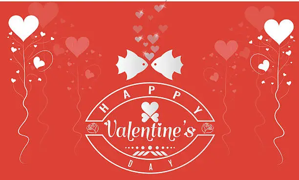 Vector illustration of Valentines day illustration and typography element