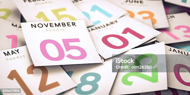 Day Of The Week Calendar Stock Photo - Download Image Now - Calendar, Event, Page