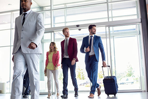 istock Business people at airport 504617522