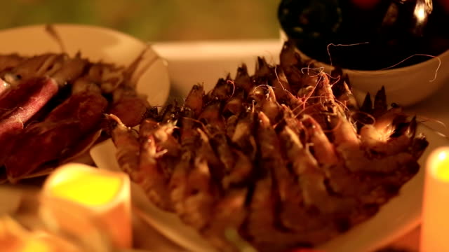 set of grilled seafood buffet in Thailand at Phuket