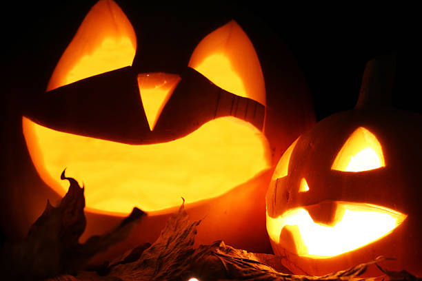 istock Halloween pumpkin leaves fall 504631526
