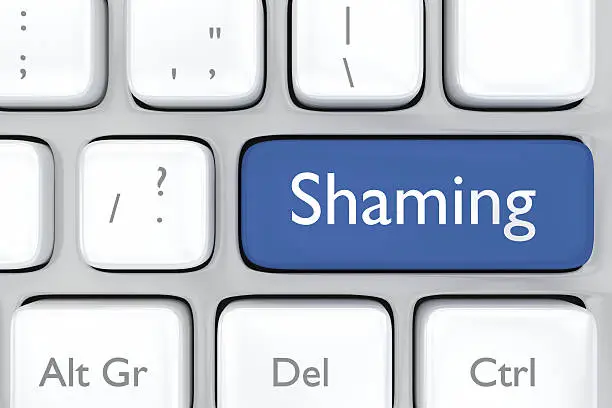 Photo of social media shaming button