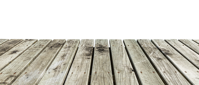 wooden pier isolated on white