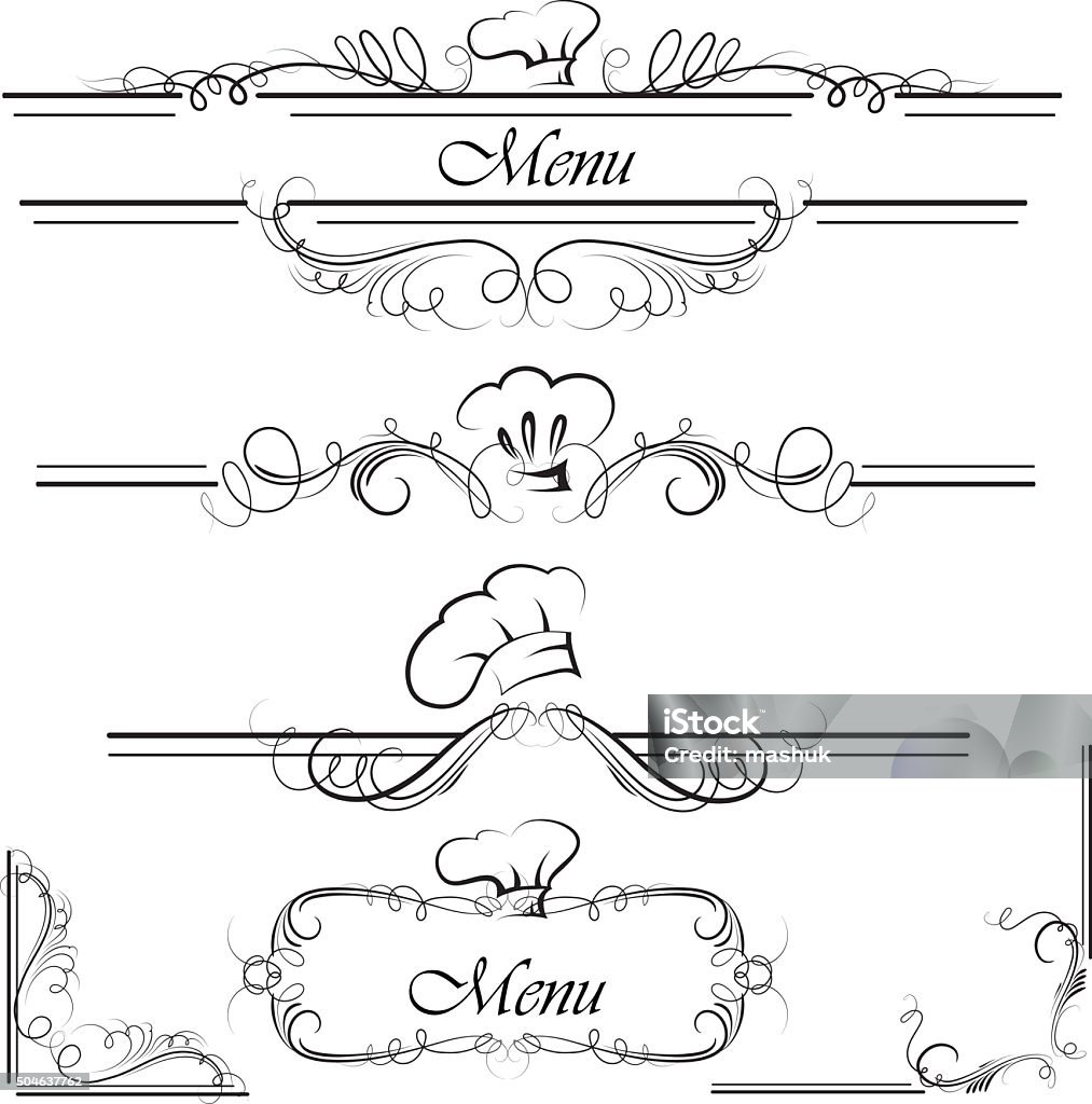 Menu Divide Line Menu Divider Stock Illustration - Download Image Now - Antique ...
