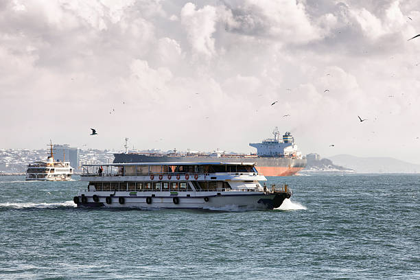 Ferry, Istanbul, Turkey. Traditional ferryboats do cover most of the sea traffic in Istanbul. 50 Mp.