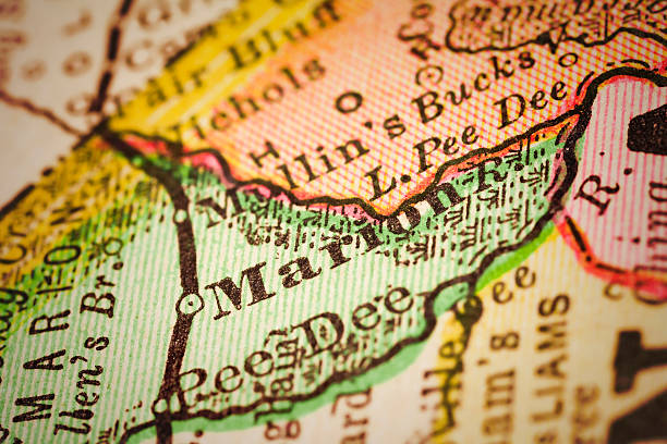 istock Marion, South Carolina on an Antique map 504639538