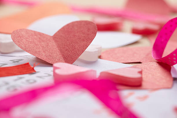 istock hearts on Valentine's Day on the calendar 504639576