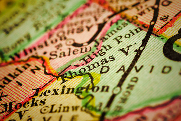 istock Thomasville, North Carolina on an Antique map 504639706