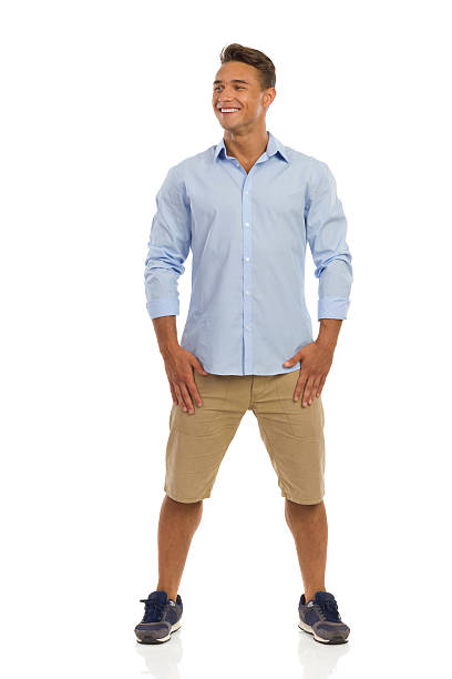 Smiling Young Man Looking Away Full Lenght