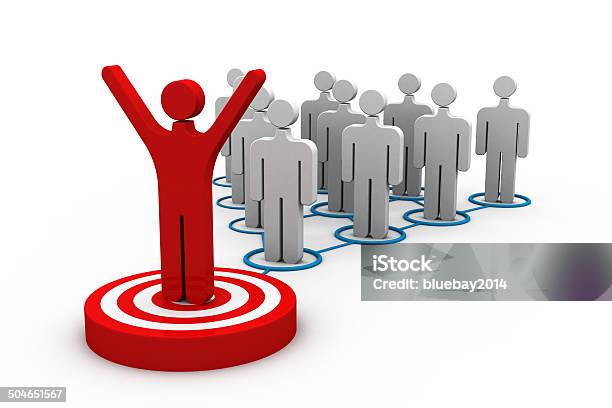 3d Person Icon Leadership And Team Stock Photo - Download Image Now - Abstract, Adult, Business