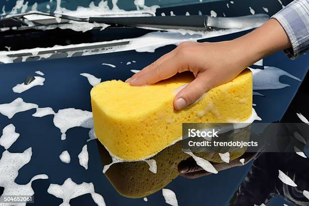 Car Care Washing A Car By Hand Stock Photo - Download Image Now - Adult, Backgrounds, Bar Of Soap