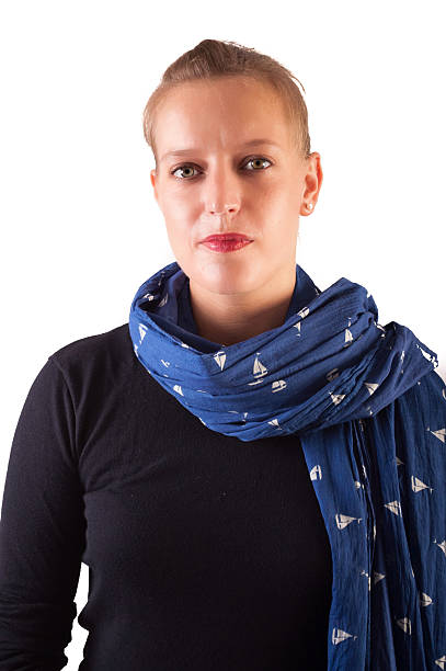 Blonde lady with Scarf stock photo
