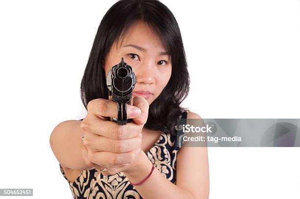 Pointing A Gun Stock Photo - Download Image Now - 30-39 Years, Adult, Adults Only