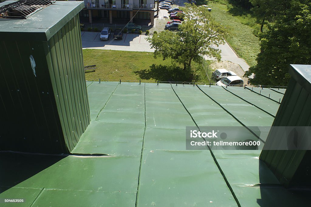 Green roof Air Duct Stock Photo