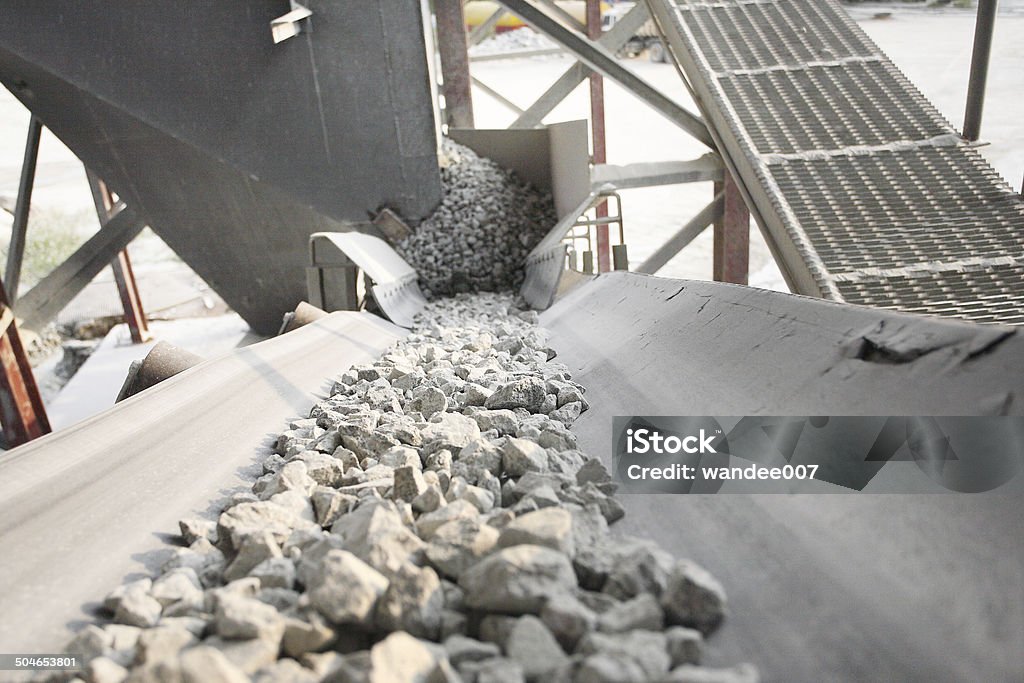 Mining industry mining industry in Thailand in white background Conveyor Belt Stock Photo