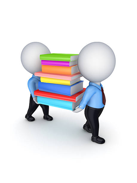 istock 3d small people with colorful books. 504656071