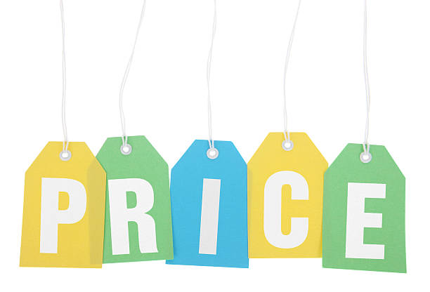 istock Price on Fresh Coloured Tags on White Background 504657169