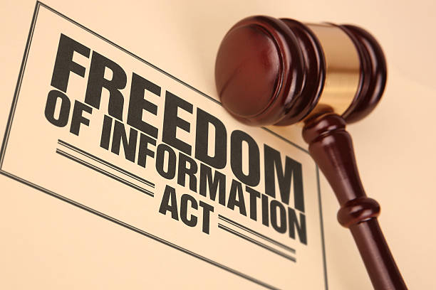 Freedom of Information Act Document Near Gavel stock photo