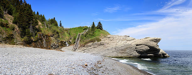 Cap Bon Ami at Forillon National Park, Quebec, Canada Cap Bon Ami at Forillon National Park, Quebec, Canada. Panoramic view. Stitch from several images. forillon national park stock pictures, royalty-free photos & images