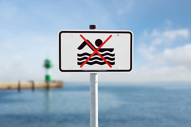 istock prohibition sign on the Baltic Sea 504680079