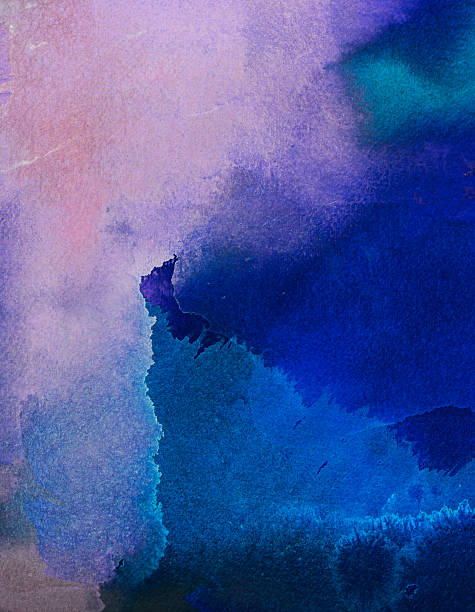 abstracto azul y púrpura arte pintado fondos. - contrasts painted image paint art fotografías e imágenes de stock