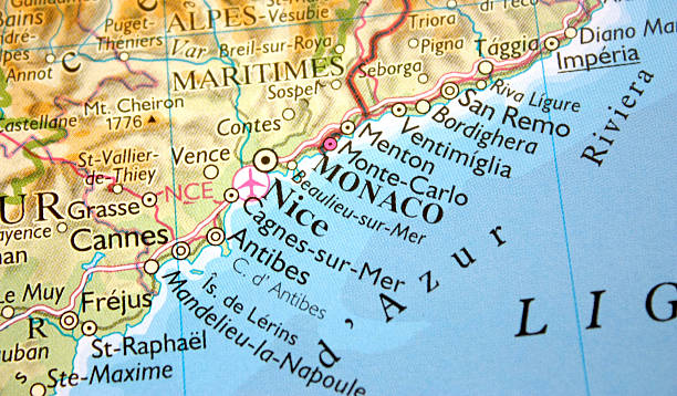 istock Map showing Monaco, Nice and the Cote d'Azur 504680487