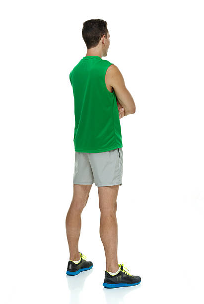 istock Rear view of athlete standing & looking away 504681323