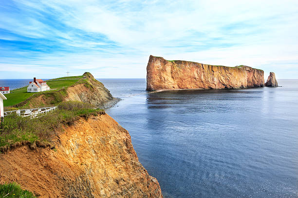 Perce Rock, Quebec, Canada The Perce Rock at Gaspe Peninsula, Quebec, Canada. gaspe peninsula stock pictures, royalty-free photos & images