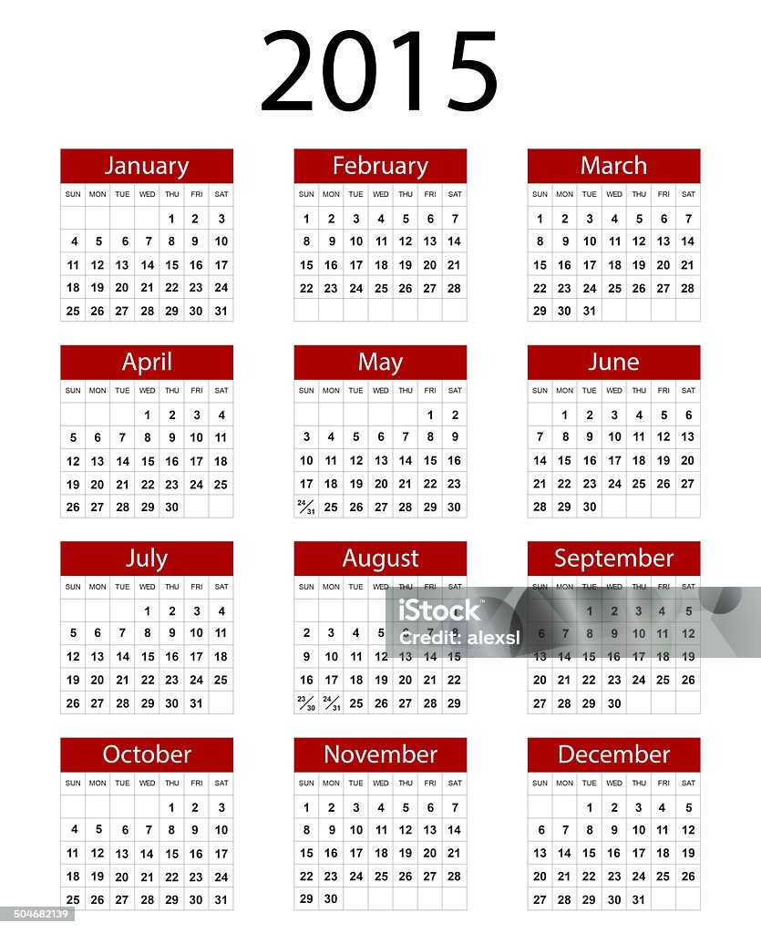Kalender 2015 Foto Stok - Unduh Gambar Sekarang - Agustus, April, Bulan -  Tanggal Kalender - Istock