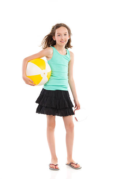 istock Girl posing with a beach ball 504684157