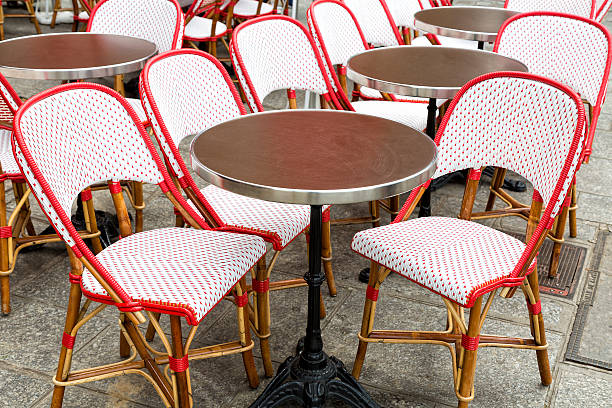 istock Cafe Chairs and Tables on Sidewalk in Paris 504685327