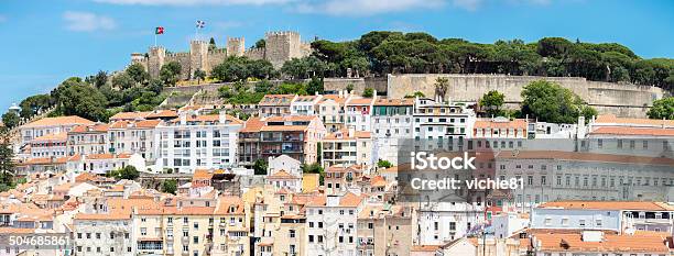 Panorama Lisbon Castle Stock Photo - Download Image Now - Alfama, Ancient, Architecture