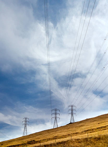 istock Power lines in foothills 504686427